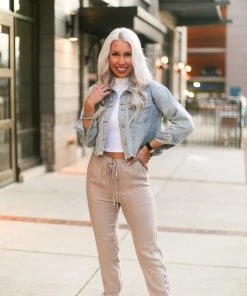 Easel Women's Clothing Lace Up Sides Mocha Jogger Pants 19 Easel Women's Clothing Lace Up Sides Mocha Jogger Pants