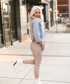 Easel Women's Clothing Lace Up Sides Mocha Jogger Pants 17 Easel Women's Clothing Lace Up Sides Mocha Jogger Pants