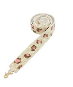 Ole New Arrivals Pink Leopard Beaded Purse Strap
