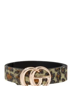 Icco Leopard Rhinestone GG Belt