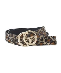 Icco Leopard Rhinestone GG Belt