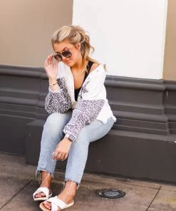 POL Leopard And Ivory Denim Shacket