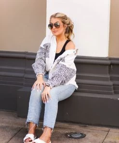 POL Leopard And Ivory Denim Shacket