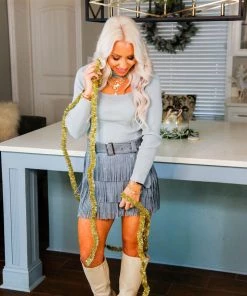 Le Lis Light Blue Cutout Turtle Neck Sweater Women's Clothing