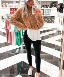 Timing CoCo Sherpa Cropped Pullover - RESTOCK Women's Clothing