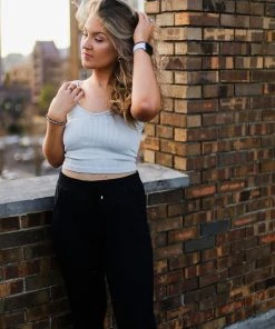 Dynamic Fashion Light Grey V-Neck Neck Thick Ribbed Tank Top Women's Clothing