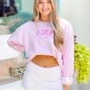 Vintage Distressed Light Pink Street Style Crewneck Sweatshirt