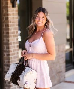 Le Lis Light Pink Patterned Romper