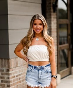 HYFVE Women's Clothing Light Yellow Cropped Tube Top