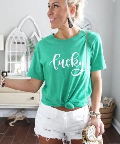 Forever Trendy Women's Clothing Lucky St. Patty's Day Graphic T-shirt