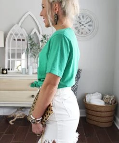 Blue Blush Women's Clothing Haute Spot Asymmetrical Distressed White Denim Skirt