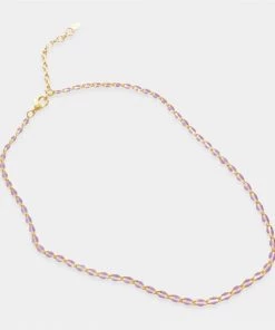 OMG Blings Purple Enamel Small Chain Necklace