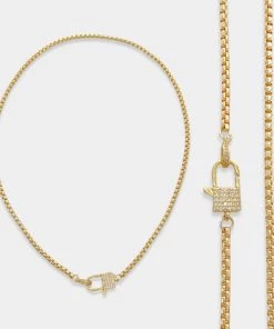 OMG Blings CZ Lock Pendant Necklace