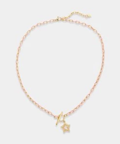 OMG Blings Enamel Chain With CZ Star Pendant Necklace Playsuits