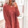 Cherish Mauve Fuzzy Eyelash Knit Sweater
