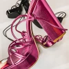 Mata New Arrivals Metallic Pink Strappy Lace Up Platform Heels 1 Mata New Arrivals Metallic Pink Strappy Lace Up Platform Heels