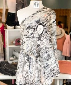 Tyche Metallic Snakeskin One Shoulder Mini Dress Women's Clothing