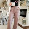 Wasabi + Mint Women's Clothing Mocha Drawstring Lounge Pants
