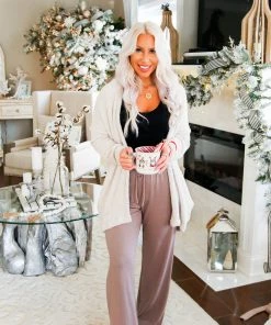 Wasabi + Mint Women's Clothing Mocha Drawstring Lounge Pants 12 Wasabi + Mint Women's Clothing Mocha Drawstring Lounge Pants