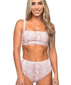 Buddy Love BuddyLove Molly Moroccan High Waisted Bikini - Peach Snake