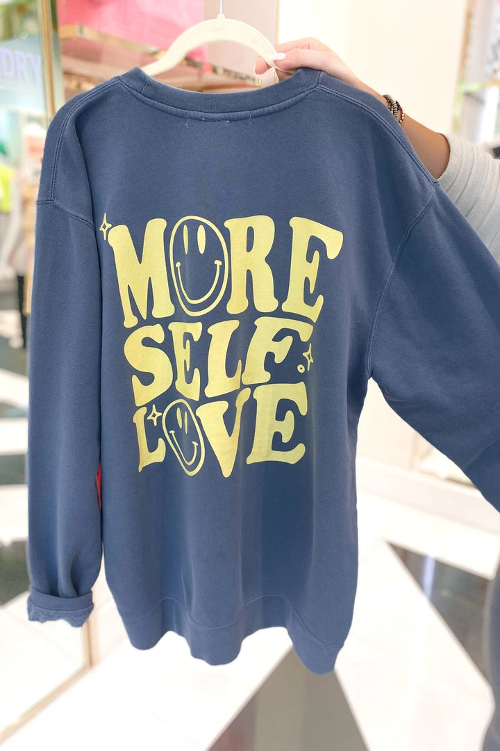 Bacon Lettuce Tomato More Self Love Blue Crewneck 3 Bacon Lettuce Tomato More Self Love Blue Crewneck