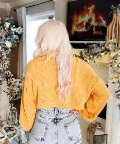 Le Lis Women's Clothing Mustard Yellow Chenille Turtle Neck Sweater