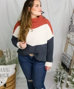 POL Navy Color Block Turtle Neck Sweater 11 POL Navy Color Block Turtle Neck Sweater