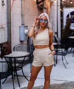 Blue Blush New Classic One Shoulder Two Piece Set