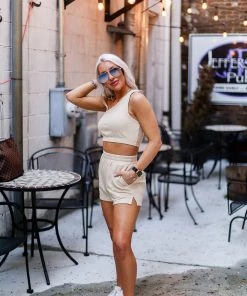 Blue Blush New Classic One Shoulder Two Piece Set