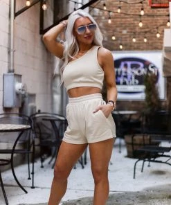 Blue Blush New Classic One Shoulder Two Piece Set