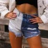 Cello Nora Two Toned Denim Shorts Women's Clothing