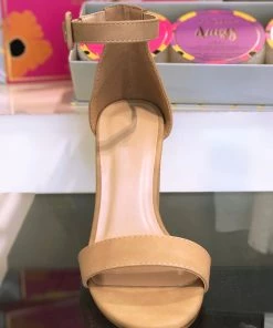 Soda Women's Clothing Nude Block Heeled Sandals