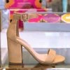Soda Women's Clothing Nude Block Heeled Sandals