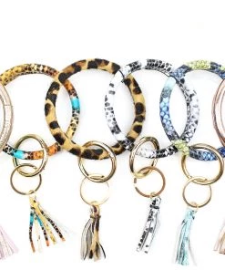 Golden Stella Leather O-Ring Keychain Keychains