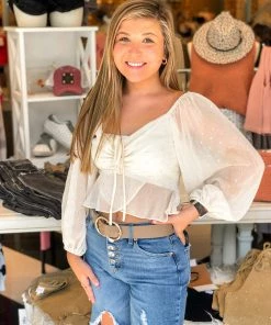 Illa Illa Off White Shimmer Blouse Women's Clothing