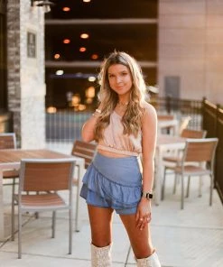 Le Lis One Shoulder Twisted Strap Tank Top