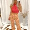 Bailey Rose Orange Multicolor Straight Leg Jeans