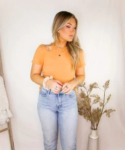 Le Lis Orange Ruched Cutout Top Women's Clothing