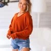 HYFVE Orange V-Neck Knit Sweater