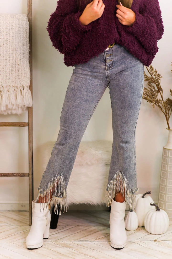 Blue B Palmer Blue Rhinestone Fringe Flare Jeans Women's Clothing 3 Blue B Palmer Blue Rhinestone Fringe Flare Jeans Women's Clothing