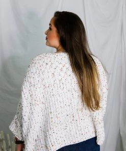 POL Pastel Confetti Knit Quarter Sleeve Sweater