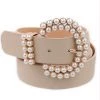 Art Box Pearl Studded Buckle Faux Leather Belt Women's Clothing
