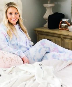 Reflex Blue And Pink Tie Dye Drawstring Jogger Pants Women's Clothing