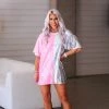Main Strip Pink And Silver Two Toned Sequin T-Shirt Dress