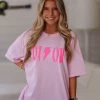 Vintage Distressed Pink Dior Lightning Bolt Graphic Tee Women's Clothing