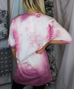 New Vintage Pink Madonna Bleached Band Tee Women's Clothing