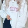 Vintage Distressed Women's Clothing White Flame Crewneck Sweatshirt