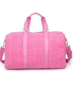 Urban Expressions New Arrivals Candy Pink Terry Towel Embossed Weekender Bag