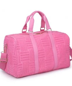 Urban Expressions New Arrivals Candy Pink Terry Towel Embossed Weekender Bag