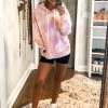 Reflex Pink Tie Dye Hoodie Sweatshirt